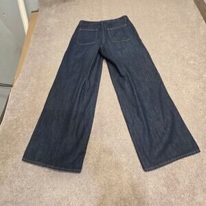 Indie sleaze Relaxed Barrel leg High-Rise Baggy Wide Leg Jean 6 Dark Wash indigo